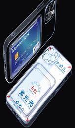 Antioxidant Slot TPU Transparent Cell Phone Cases Cover With Credit Card Holder For iphone 12 Pro Max 118346771