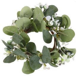 Decorative Flowers Harvest Festival Ring Nordic Simulated Eucalyptus Leaf Berry Rings Wreaths Silk Flower Hanging Christmas For Front Door