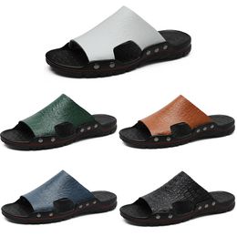 Summer big size men sandals shoes classic mens black blue green brown casual leather shoes slippers GAI