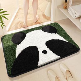 Bath Mats Cute Cartoon Big Panda Absorbent Mat Flocking Soft Skin-friendly Large Bathroom Rug Thicken Non Slip Front Door Carpets