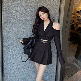 Work Dresses Royal Sister Outfits Spring Autumn Fashion Off Shoulder Sexy Suit Short Coat High Waist Half Skirt Blast Street Two Piece Set