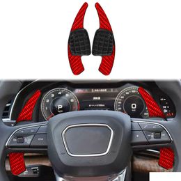 Shift Fork Carbon Fiber Steering Wheel Paddle Shifter Er Trim For A1/A3/S4/A4L/S4/A5/S5/A7/A8/Q2/Q5L/Sq5/Q7/R8/Tt/Tts Drop Delivery Au Otb7T