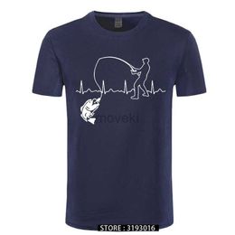 Men's T-Shirts Eat Sleep Fishing Heartbeat Men T-Shirts Men Fisherman Fish T-shirt 100% Premium Cotton Brand New Loose Tee Shirt for Male 2443