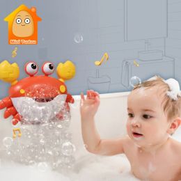 Baby Bath Toys Bubble Machine Crabs Music Bathtub Automatic Electric Bubble Maker Summer Bathroom Game Toy For Children Gifts