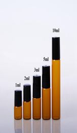 Rolle on Bottle 1ml 2ml 3ml 5ml 10ml Empty Portable Amber Glass Essential Oil Vial with Stainless Steel Roller Ball5737756