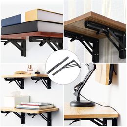2PCS 8/10/12Inch Adjustable Wall Mounted Triangle Folding Angle Bracket Bench Table Shelf Bracket Furniture Heavy Strong Support