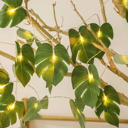 Strings 10/20/40 LED Artificial Leaf String Lights Fairy Festoon Light Battery-operated Garland Hawaii Party Wedding Decor