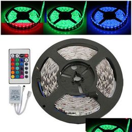 Led Strips 5M Rgb Strip Light Flexible 3528 Smd Non Waterproof Dc 12V Addir Remote Controller Add 2A Power Supply Stage Party Bb Chr Dhpzh