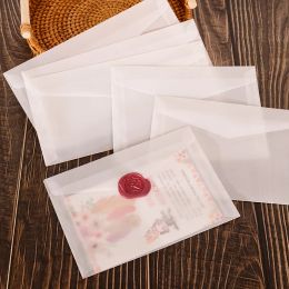 Bags 50pcs/lot Sulfuric Acid Paper Envelopes for Wedding Invitation Western Style Translucent Envelope Business Storage Bag Envelopes
