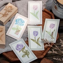 Yoofun Unique Flower Wooden Stamp Butterflies Wood Rubber Standard Stamp for Card Craft Making Journal Planner Scrapbooking DIY