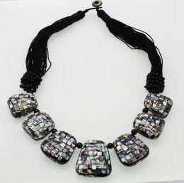 Halsketten weiß/Abalone Meeresschale Quadrat/Ei/Herz 2835*3040 mm Halskette 21inch FPPJ Großhandel Perlen Natur