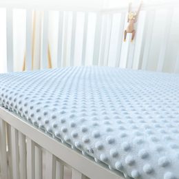 Crib Sheets 3D Dot Velvet Bed Cover Children'S Thickened Warm Baby Crib Protector Solid Color Set Of Sheets Baby Crib Winter