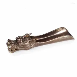 Tea Scoops Creative Dragon Head Handmade Brass Spoon Copper Scoop Black Shovel Traditional Teaware Gift