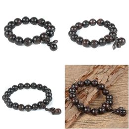 Charm Bracelets Handmade Buddhism Prayer Wood Beads Om Mani Padme Hum Mantra Wooden Fish Tibetan Mala 1268 Drop Delivery Dhqnx