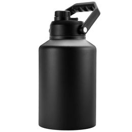 3785ml 128oz Insulated Water Bottle Dishwasher Safe Stainless Steel Thermos BPA Free Jug with Handle Anti-slip Bottom 240325