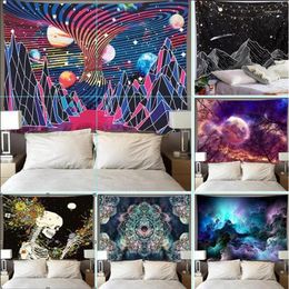 Tapestries Starry Sky Wall Hanging Tapestry Colourful Mandala Pattern Tablecloth Beach Towel Decoration Polyester Bedspread