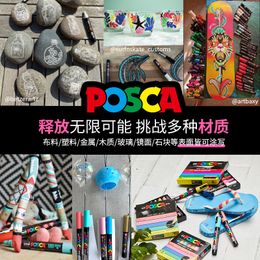 Uni Posca Full Set Acrylic Paint Markers Pens PC-1M PC-3M PC-5M 7/8/12/15/24/29C for Rock Painting,Frabric,Glass/Metal,Graffiti