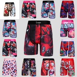 Sexy Quick Dry Mens Shorts Pants With Bags Men Boxers Briefs Print Fashion Breathable Underpants Branded Male
