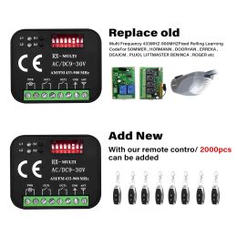 Universal RX MULTI 300-868MHz Garage Door Opener Receiver AC DC 9-30V 85-250V Switch for 433.92MHz Rolling Code Gate Transmitter