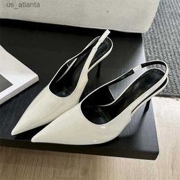 Dress Shoes Sexy Pointed Toe Women Pumps Thin Low Heels Elegant Banquet Shallow Slingbacks Mule Zapatos Mujer H240403