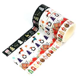 1PC 10M Deco Winter and Christmas Gingerbread House Candle Dachshund Washi Tape for Planner Scrapbooking Masking Tape Stationery