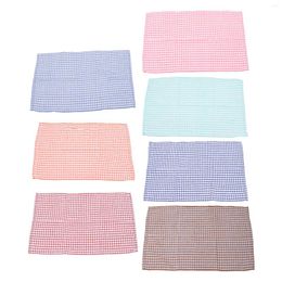 Towel Dish Cloths Grid Pattern Reusable Kitchen Colorful Absorbent Cotton For Countertop