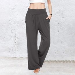 Women's Pants Panties For Womens Fashion Casual Solid Wide Leg Loose Comfort Yoga Sweatpants With Pocket Design Elastic Women