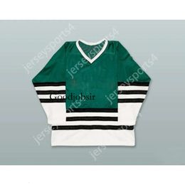 Gdsir Custom DARK GREEN WHITE AND BLACK HOCKEY JERSEY NEW Top Ed S-M-L-XL-XXL-3XL-4XL-5XL-6XL