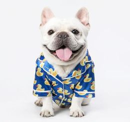 Spring Summer New Pet Pyjamas Little Yellow Duck Print Pets Clothes Bulldog Teddy Bichon Puppy Clothing8276710
