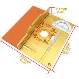 Upgraded Aluminium Router Table Insert Plate Woodworking Tool Set with Mitre Gauge and Sliding Tenoning Fence for Router Table