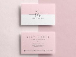 Envelopes Custom Pink Business Card 300gsm Paper Cards with Printing Single Sided Double Sided Calling Cards Free Design 90x54mm