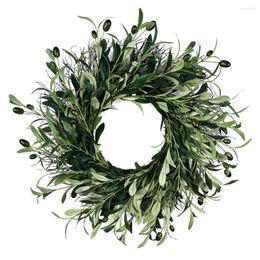 Decorative Flowers Olive Branch Wreaths Garlands Artificial Bean For Front Door With Leaves Greenery Wreath Christmas Garland
