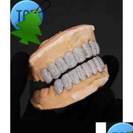 Grillz Dental Grills Exclusive Customization Moissanite Teeth Iced Out Hop 925 Sier Decorative Braces Real Diamond Bling Tooth For Men Otxkp
