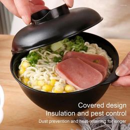 Bowls Soup With Lids Ramen Bowl Lid Microwave Not Easy To Burn Binaural Handle Heating Convenience For Porridge Boiled