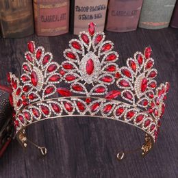 Hair Clips Baroque Crystal Crown Tiara For Women Vintage Prom Diadem Tiaras And Crowns Bride Wedding Bridal Accessories