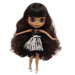 ICY DBS Blyth doll Black skin Matte face Joint body black mixed brown hair NoBL9500222 240403