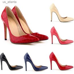 Dress Shoes LOSLANDIFEN Sexy Womens Pumps Luxury Hollow Pointed Toe PU 11CM Thin high heels Leisure Evening Women red H240403