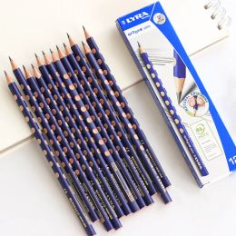 Pencils 12PCS Germany LYRA 1760100 Pencil Hole Corrective Grip Pencil HB 2B 2H Triangle Rod Kids Pencil