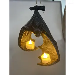 Candle Holders Garden Resin Decoration Bat Wall Hanging Candlestick Halloween Atmosphere Enhancement Pendant