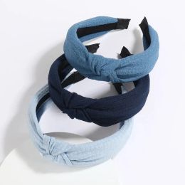 3pcs Simple And Versatile New Hair Band Wide Edge Simple Fabric Headband Knotted Wash Face Hair Card Bow Hair Accessories