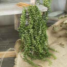 Decorative Flowers Fake Green Succulents Artificial Decorations Plastic Tree Branches Wall Hanging Ornament Party Flower Basket Accessories