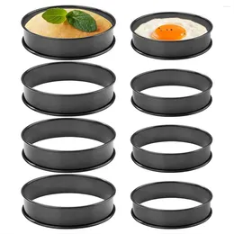 Baking Tools 8 Pack Crumpet Rings NONSTICK English Muffin - Stainless Steel Double Rolled Tart For Muffins Pancakes