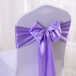 Chair Covers Wedding Satin Sash Bow Tie Knot 10 Pcs Per Lot Birthday Party El Banquet Show Luxury Decoration Wholesale