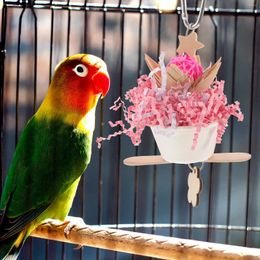Other Bird Supplies Toy Wooden Chew Hanging Training Toys Suspending Parrots Chewing Birdcage