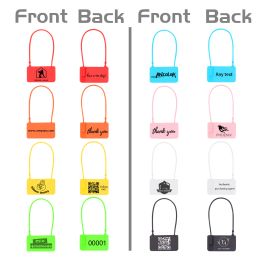 Ancolok 100Pcs Custom Print Clothing Tags Brand Logo Plastic Tag Safety of Clothes Shoes Bags Jewellery Tag Luxury Bags Tag Labels