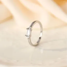 Cluster Rings Selling Products In Japan And South Korea Platinum Rectangular Jewellery High-quality Light Luxury Women's