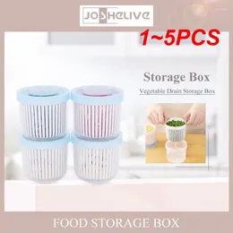 Storage Bottles 1-5PCS Double-Layer Drain Basket Ginger Garlic Refrigerator Food Crisper Organiser Draining Strainers