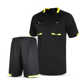 Professional men soccer referee uniforms sets football jerseys soft kits shirts shorts suit breathable quick dry custom printing 240325