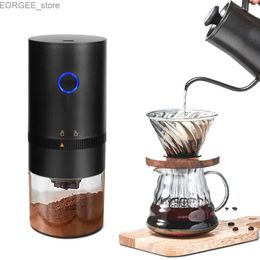 Coffee Makers Electric coffee grinder used for coffee family travel portable espresso machine USB charging automatic bean grinder Y240403