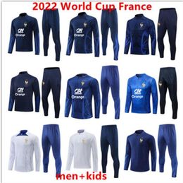 2023 2024 2025 French tracksuit soccer jersey BENZEMA MBAPPE equipe de Full Sets kids Men 23/24 Paris Football training suit Half pull Long sleeve chandal futbol